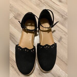 LC Black Flor Espadrille Flats Sandals